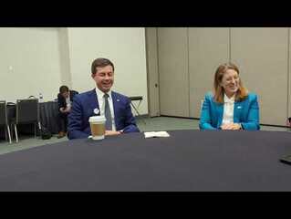 Secretary Pete Buttigieg trucking media roundtable